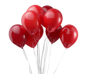 red balloons isolated on transparent background