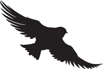 Nightjars Bird Silhouette Vector Illustration White Background