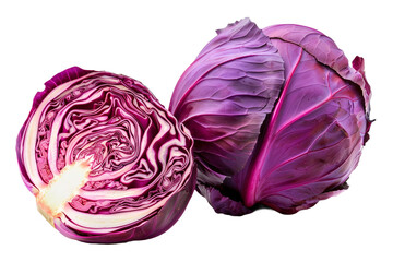 Fototapeta premium red cabbage isolated on transparent background
