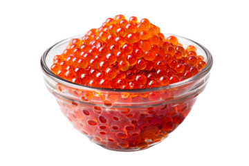 red caviar isolated on transparent background