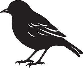 Lark Bird Silhouette Vector Illustration White Background