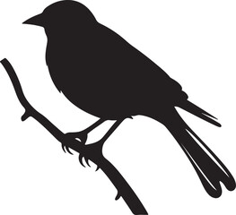 Obraz premium Lark Bird Silhouette Vector Illustration White Background