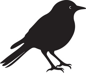 Lark Bird Silhouette Vector Illustration White Background