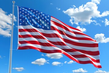 Obraz premium American flag waving in the wind american flag.
