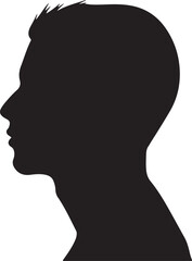 Male Head Silhouette Vector Illustration White Background