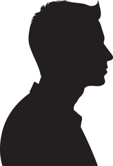 Male Head Silhouette Vector Illustration White Background