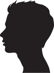 Male Head Silhouette Vector Illustration White Background