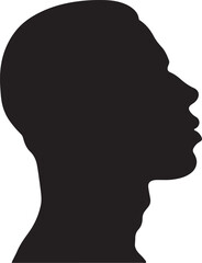 Male Head Silhouette Vector Illustration White Background