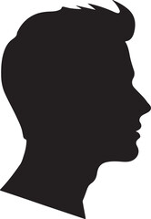 Male Head Silhouette Vector Illustration White Background