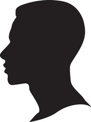 Male Head Silhouette Vector Illustration White Background