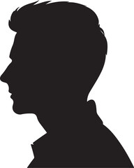 Male Head Silhouette Vector Illustration White Background