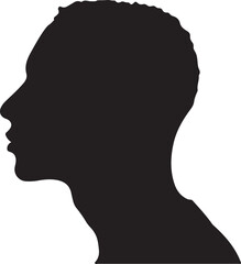 Male Head Silhouette Vector Illustration White Background