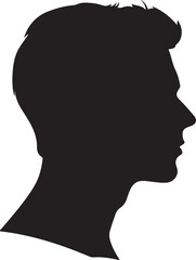 Male Head Silhouette Vector Illustration White Background
