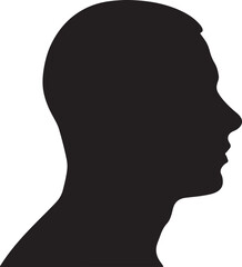 Male Head Silhouette Vector Illustration White Background