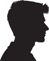 Male Head Silhouette Vector Illustration White Background