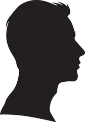 Male Head Silhouette Vector Illustration White Background