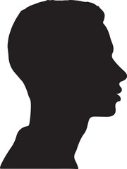 Male Head Silhouette Vector Illustration White Background