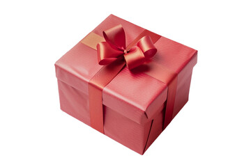 Obraz premium red gift box isolated on transparent background