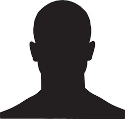 Male Head Silhouette Vector Illustration White Background