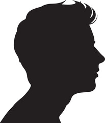 Male Head Silhouette Vector Illustration White Background