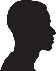Male Head Silhouette Vector Illustration White Background