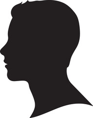 Male Head Silhouette Vector Illustration White Background