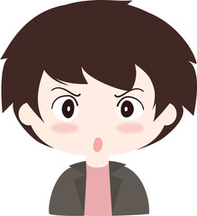 shocked boy , little boy with hair, little boy, little child, mood little child with hair