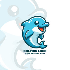 Cute Dolphin Logo Vector Design