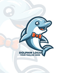 Cute Dolphin Logo Vector Design