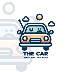 Cute Cars Logo Character Vector Design