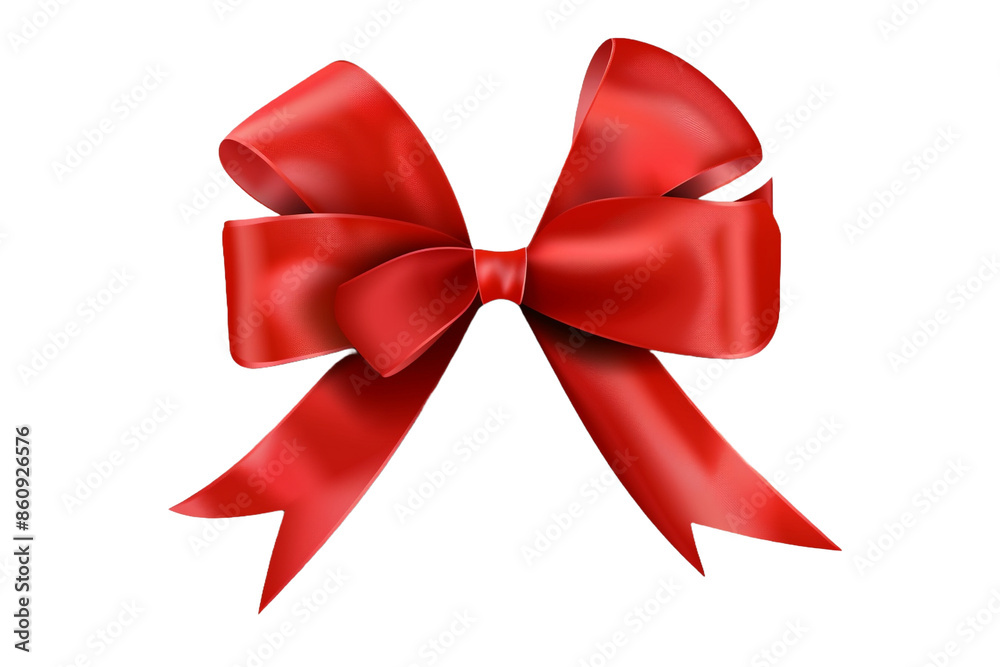 Wall mural red ribbon bow isolated on transparent background