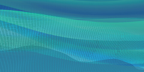 波　青　テクノロジー　曲線　背景	