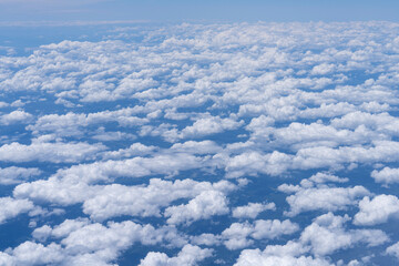 See clouds from the airplane