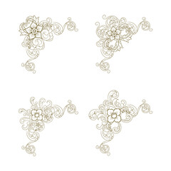 Classic Vitage Wedding Ornaments Frames Separator Elements Classic Vintage Wedding Invitation Hand Drawn Ornate the Calligraphy Poster Victorian Style