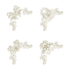 Classic Vitage Wedding Ornaments Frames Separator Elements Classic Vintage Wedding Invitation Hand Drawn Ornate the Calligraphy Poster Victorian Style