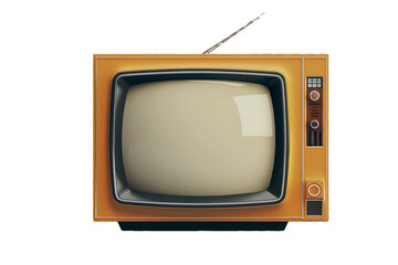 Retro TV blank screen template Mockup isolated on transparent background