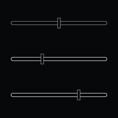 Settings sliders solid vector icon set in black and white color. Filter control vector.