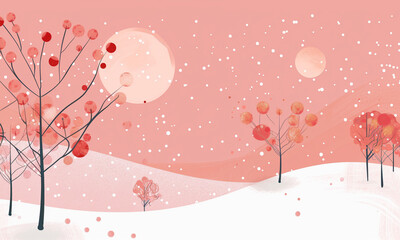 A cute background with minimal and modern pattern Winter theme for horizontal post and banner ads