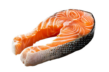 salmon steak isolated on transparent background
