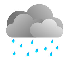 Rain gray cloud icon for weather.