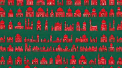 mosque red icon. symbol. ornament. element. minaret. illustration of a red mosque. dome. cupola. church. worship place. Holy. Muslim. icon set. church of the holy trinity. cathedral icon. landmarks