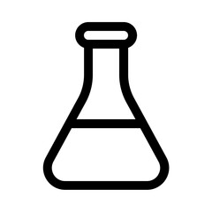 erlenmeyer glass icon with line style, perfect for user interface projects