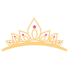 Illustration of Golden Crown. Isolated Vector in Flat Style.