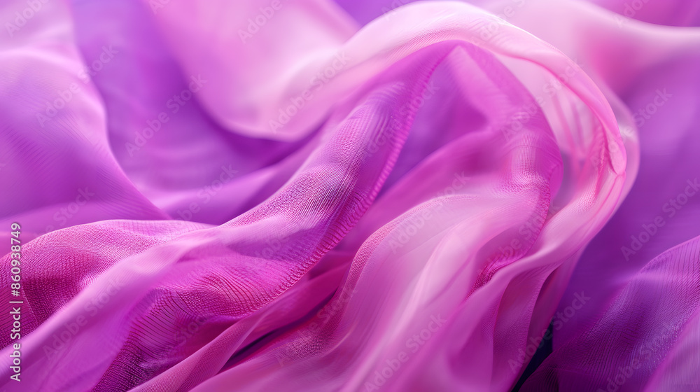Poster texture chiffon fabric in purple color for backgrounds silk fabric selective focus : generative ai