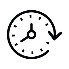 Set of Clock with arrow circle icon. Time icon collection. Vector illustration.