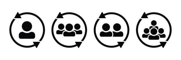 Set of Customer retention icon collection. User avatar icon with circle. Vector Illustration.