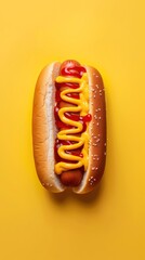 Hot dog fast food , commercial ads photo, product shot, stunning, beautiful, minimalist, award