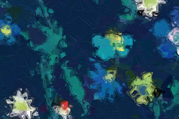 Oil paintings and various flowers, tigers, tropical leaves, and broken flowers are beautiful