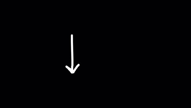 Hand drawn arrows animation background video with alpha channel, Set of animated hand drawn arrows highlighter elements, doodle arrows, circles, check marks, frames, borders and elements