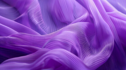 Obraz premium Texture chiffon fabric in purple lilac violet color for backgrounds silk fabric selective focus : Generative AI